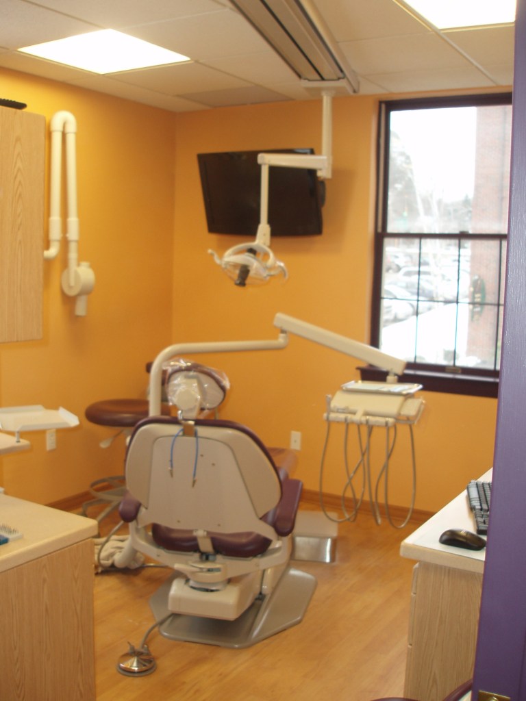 Inside view of office treatment room with chair