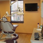 Treatment room with chair and equipment