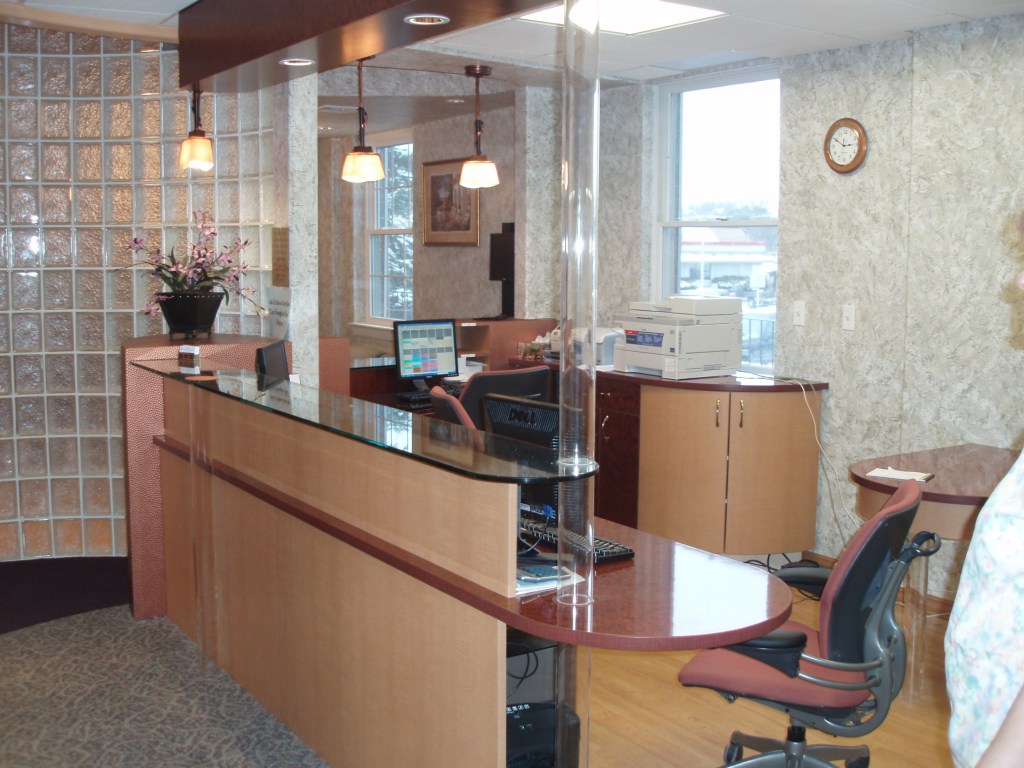 Front desk view of office